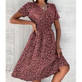 Fashion spring and summer wine red leaf spotted dress womens clothingpicture21